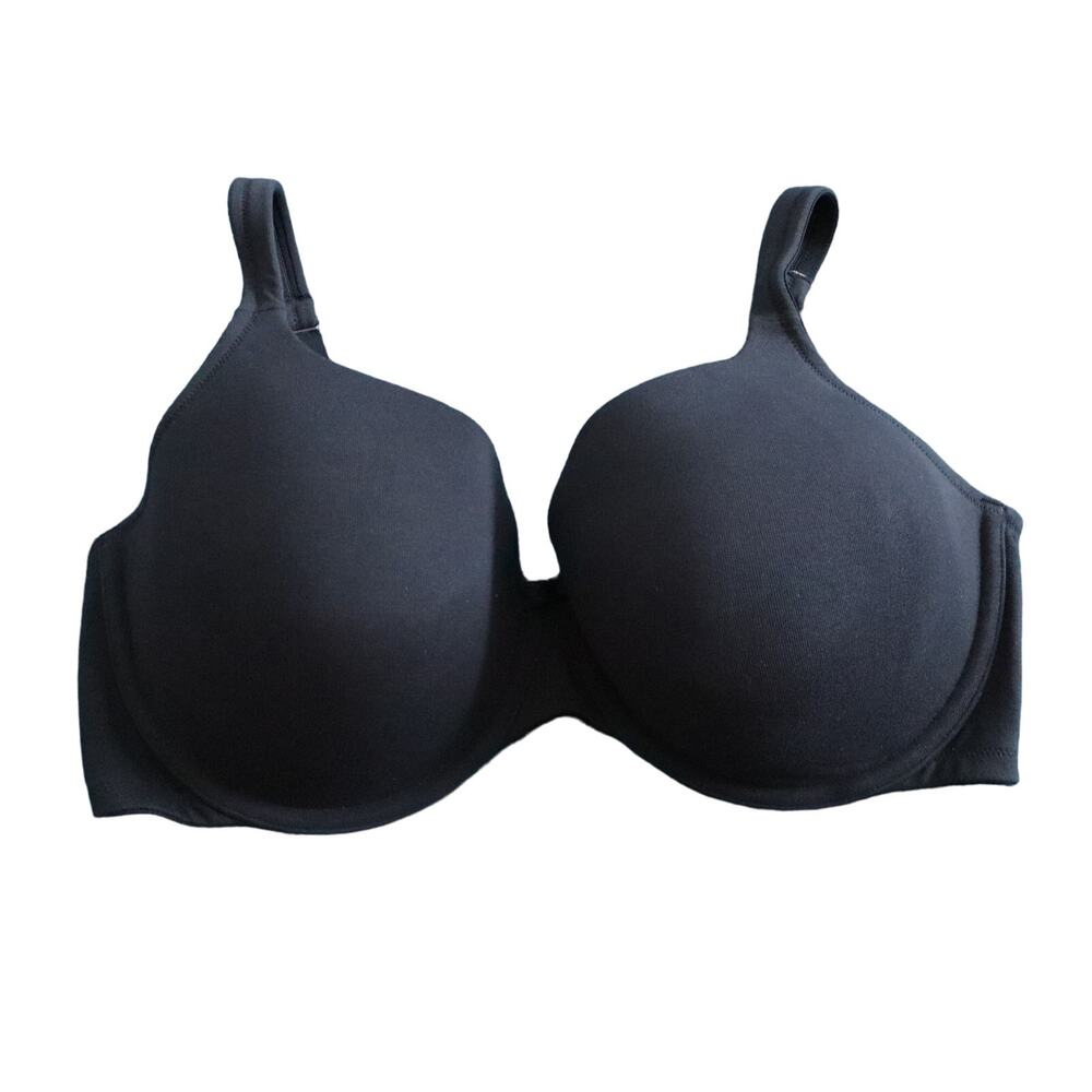 Cacique Lane Bryant Black Underwire Lightly Lined T-Shirt Bra Size 42DD